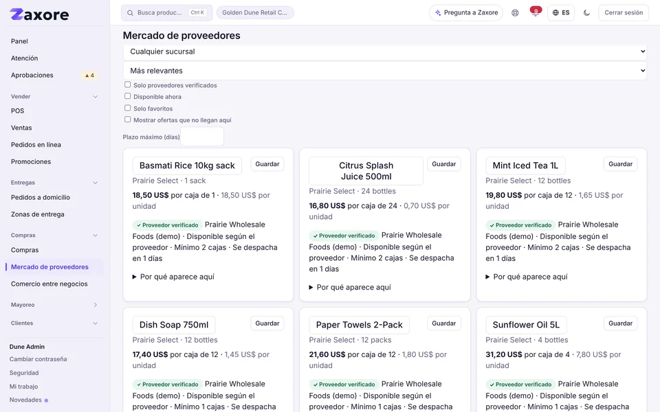 Ofertas mayoristas, nunca ordenadas por comisiones